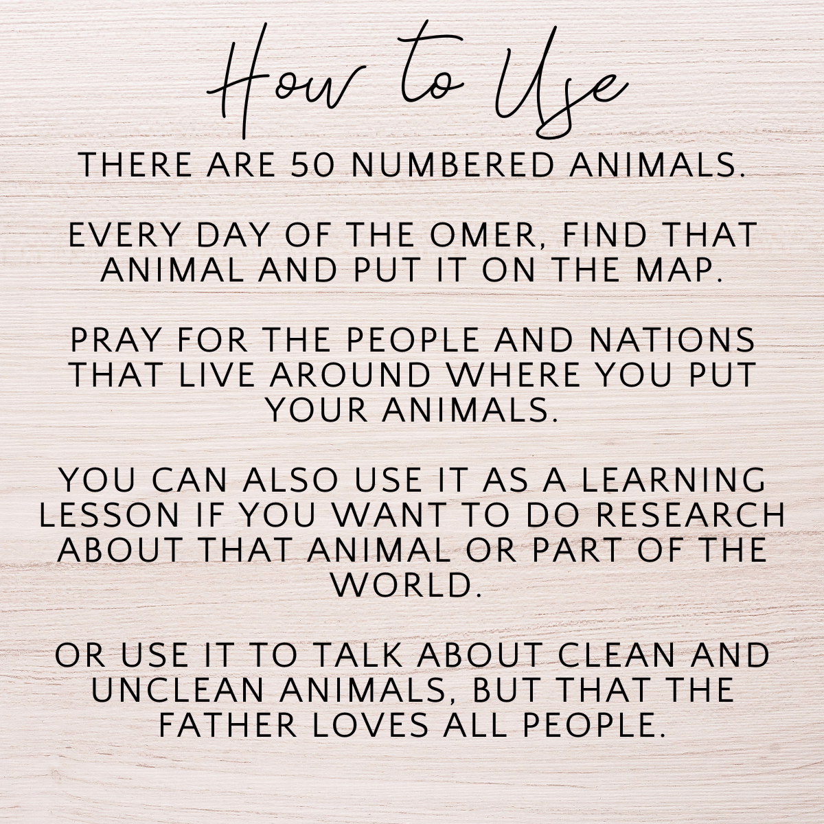Counting the Omer Animals 2025