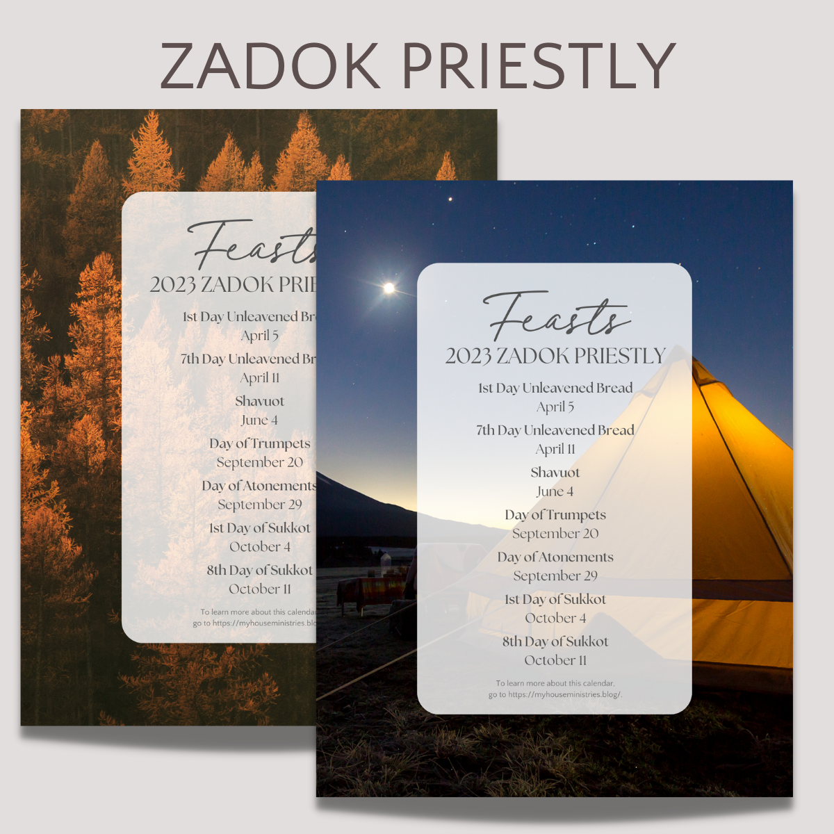 2023 Feast Dates Posters