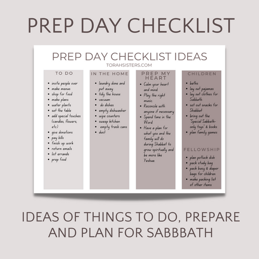 Prep Day Checklist