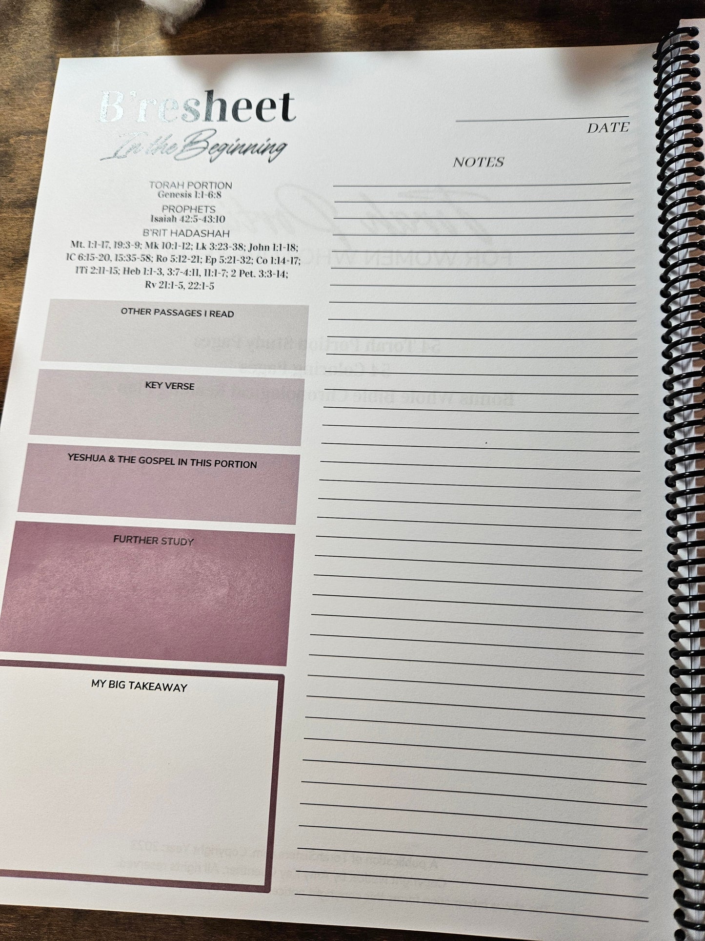 CLEARANCE PRINTED Torah Portions Notebook With a Few Duplicates