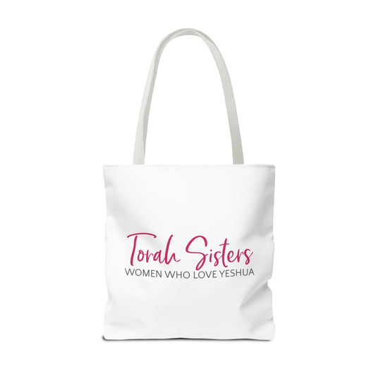 Large 18 Inch White Torah Sisters Tote Bag