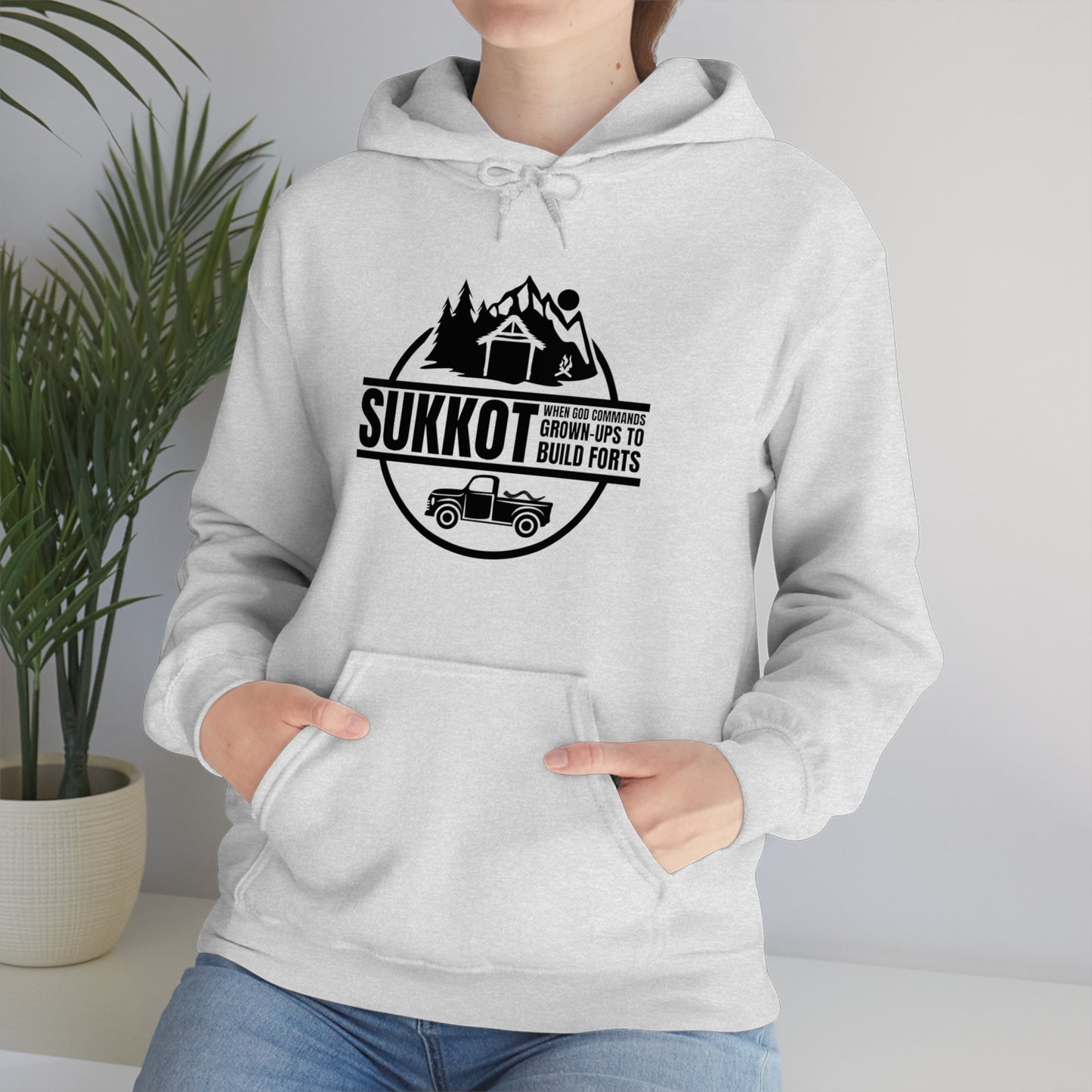 Sukkot When God Commands Grown-Ups to Build Forts Badge Unisex Hoodie