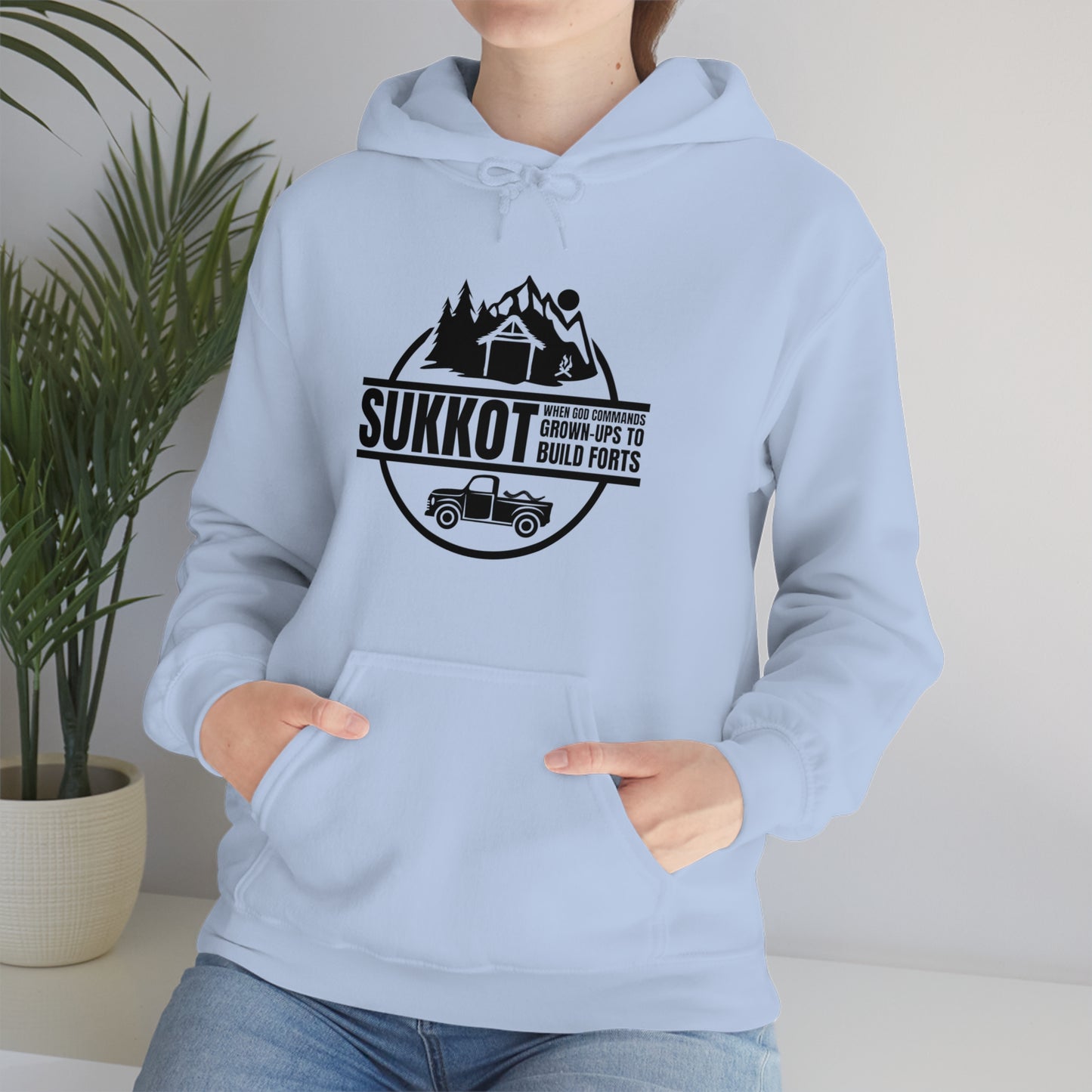 Sukkot When God Commands Grown-Ups to Build Forts Badge Unisex Hoodie