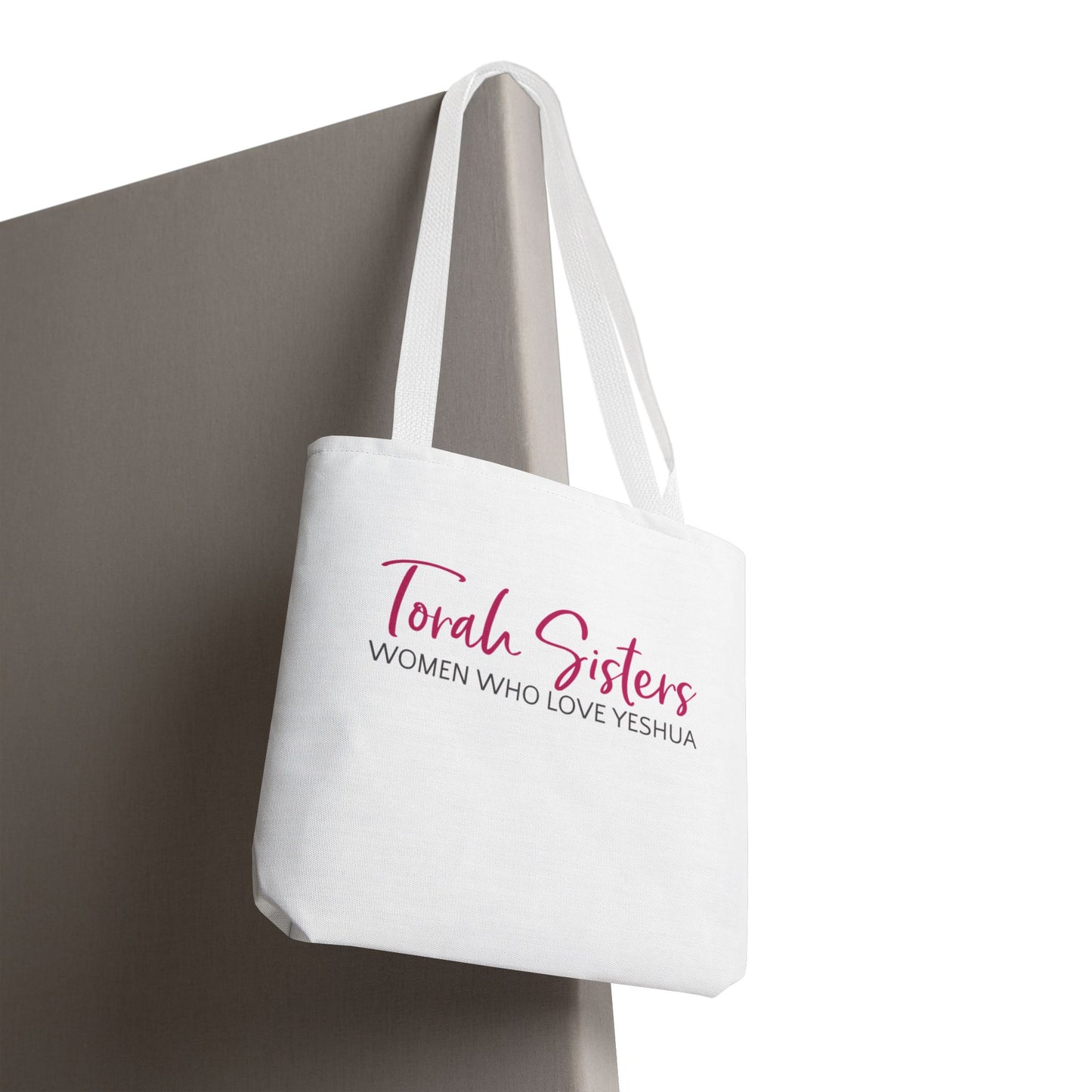 Large 18 Inch White Torah Sisters Tote Bag
