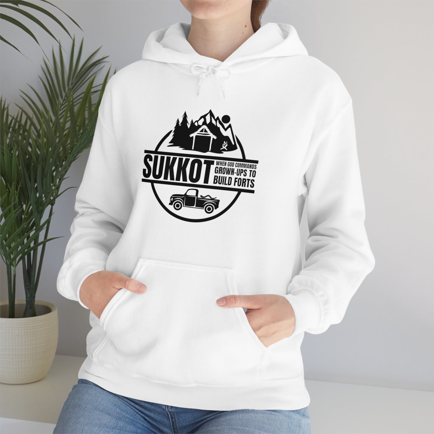 Sukkot When God Commands Grown-Ups to Build Forts Badge Unisex Hoodie