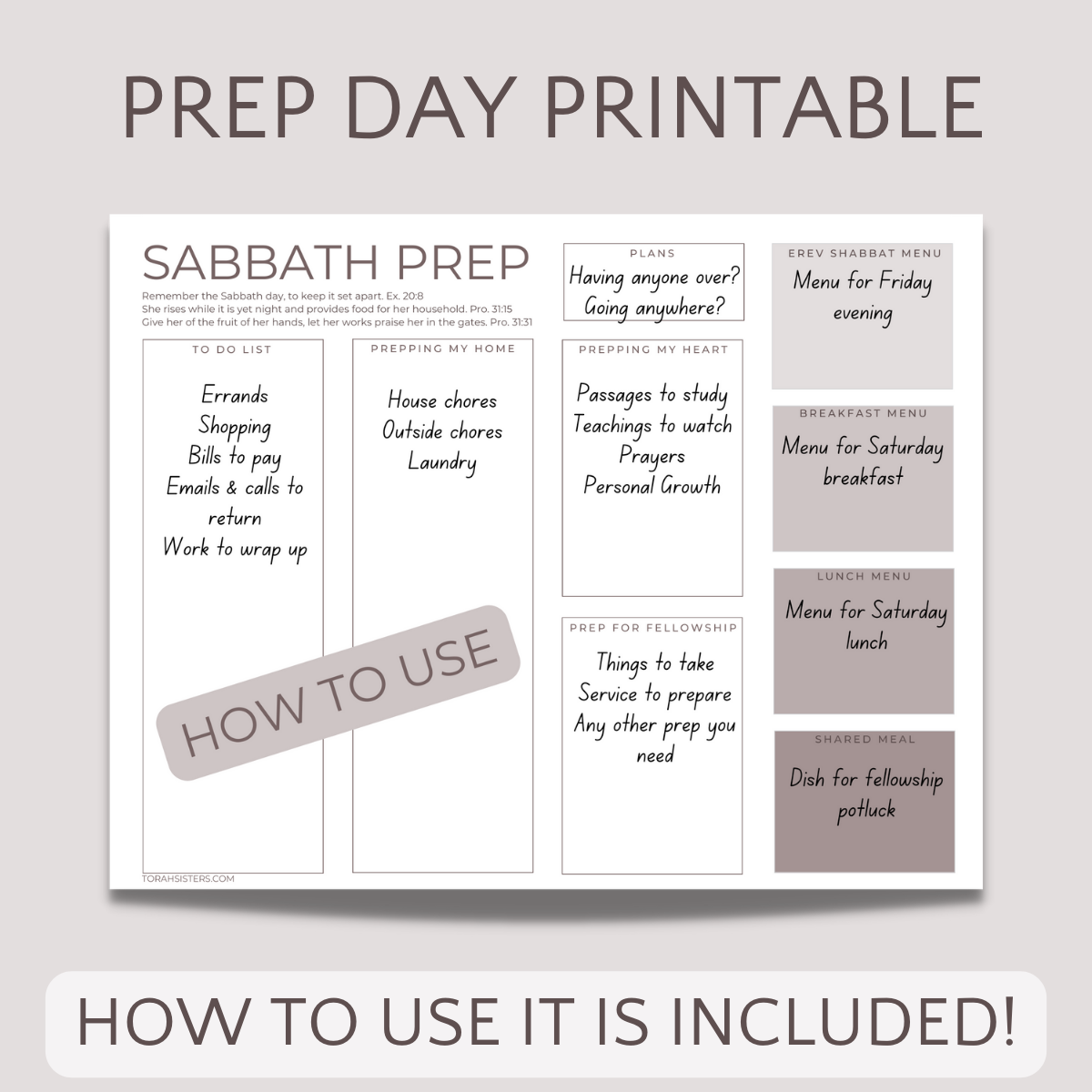 Sabbath Prep Page 2023