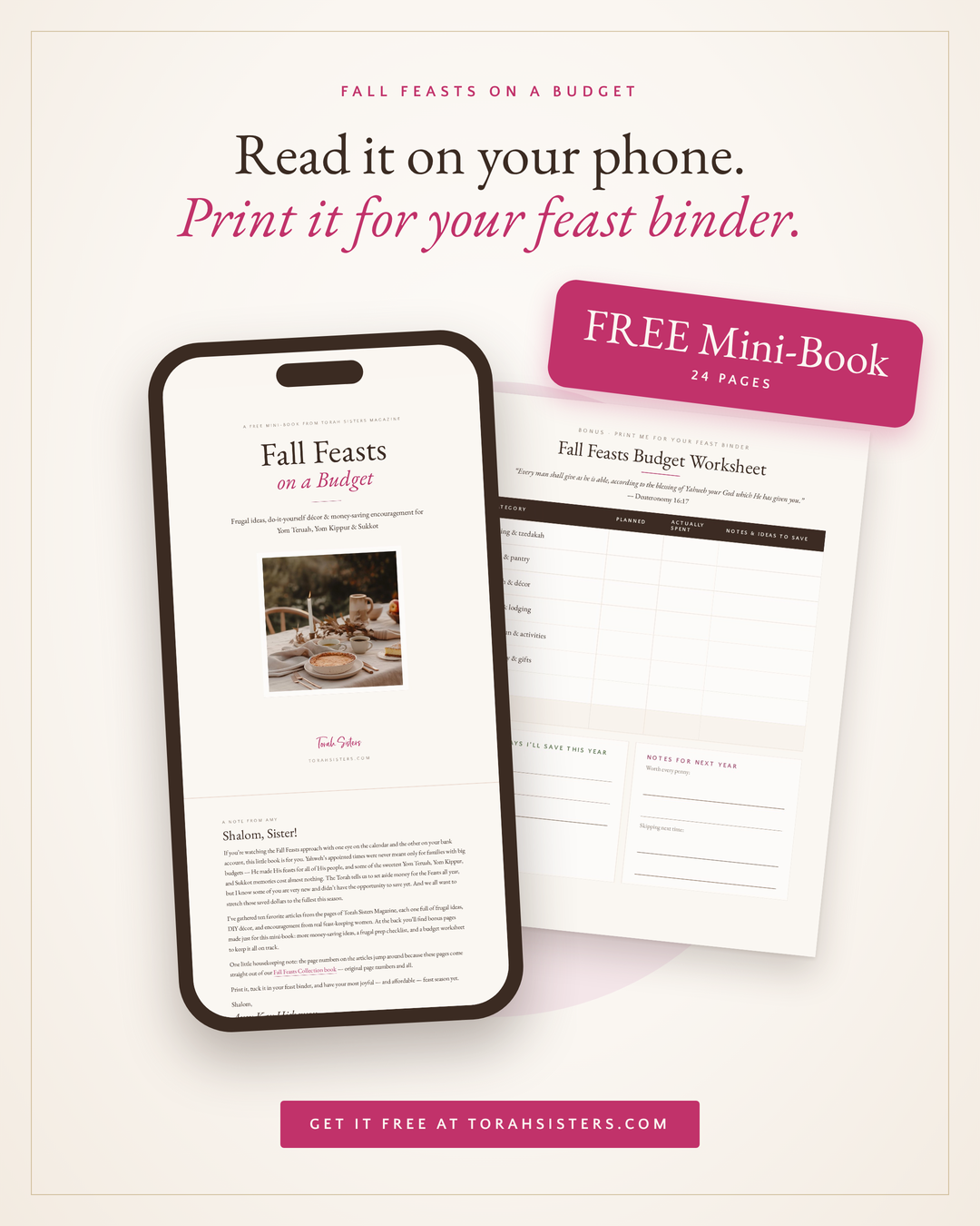 Frugal Fall Feasts - Free Printable Mini Book (PDF Download)