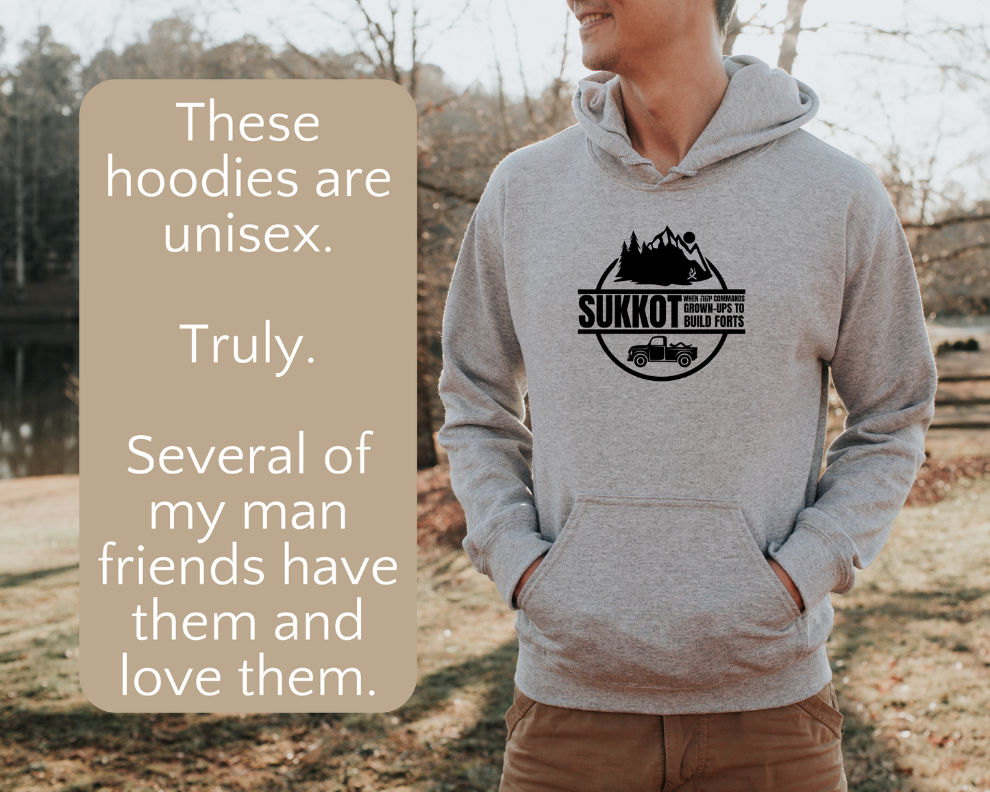 Sukkot When God Commands Grown-Ups to Build Forts Badge Unisex Hoodie