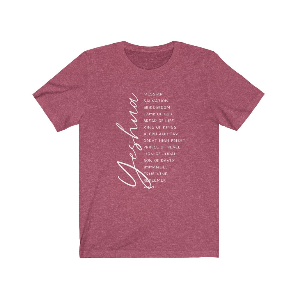 Names of Yeshua Unisex Jersey Short Sleeve Tee