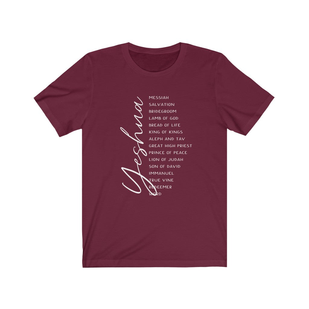 Names of Yeshua Unisex Jersey Short Sleeve Tee