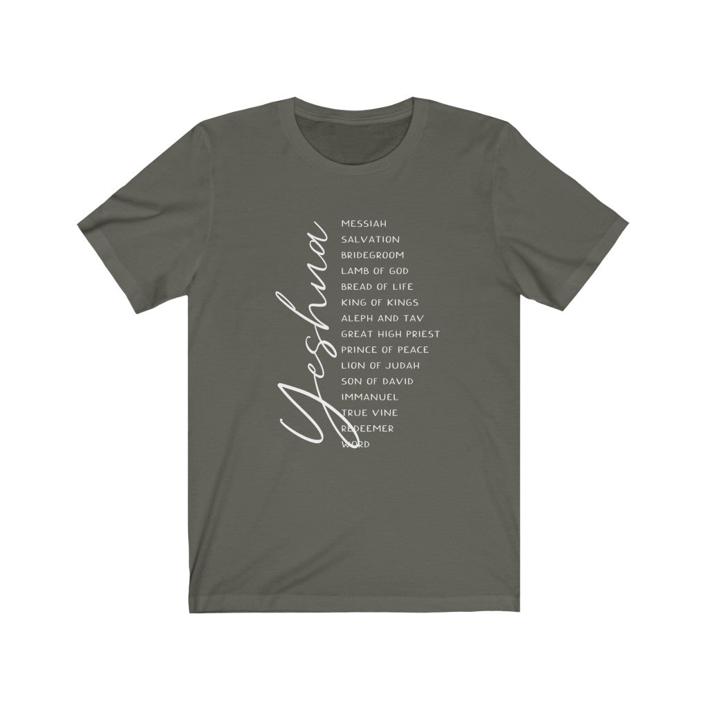 Names of Yeshua Unisex Jersey Short Sleeve Tee