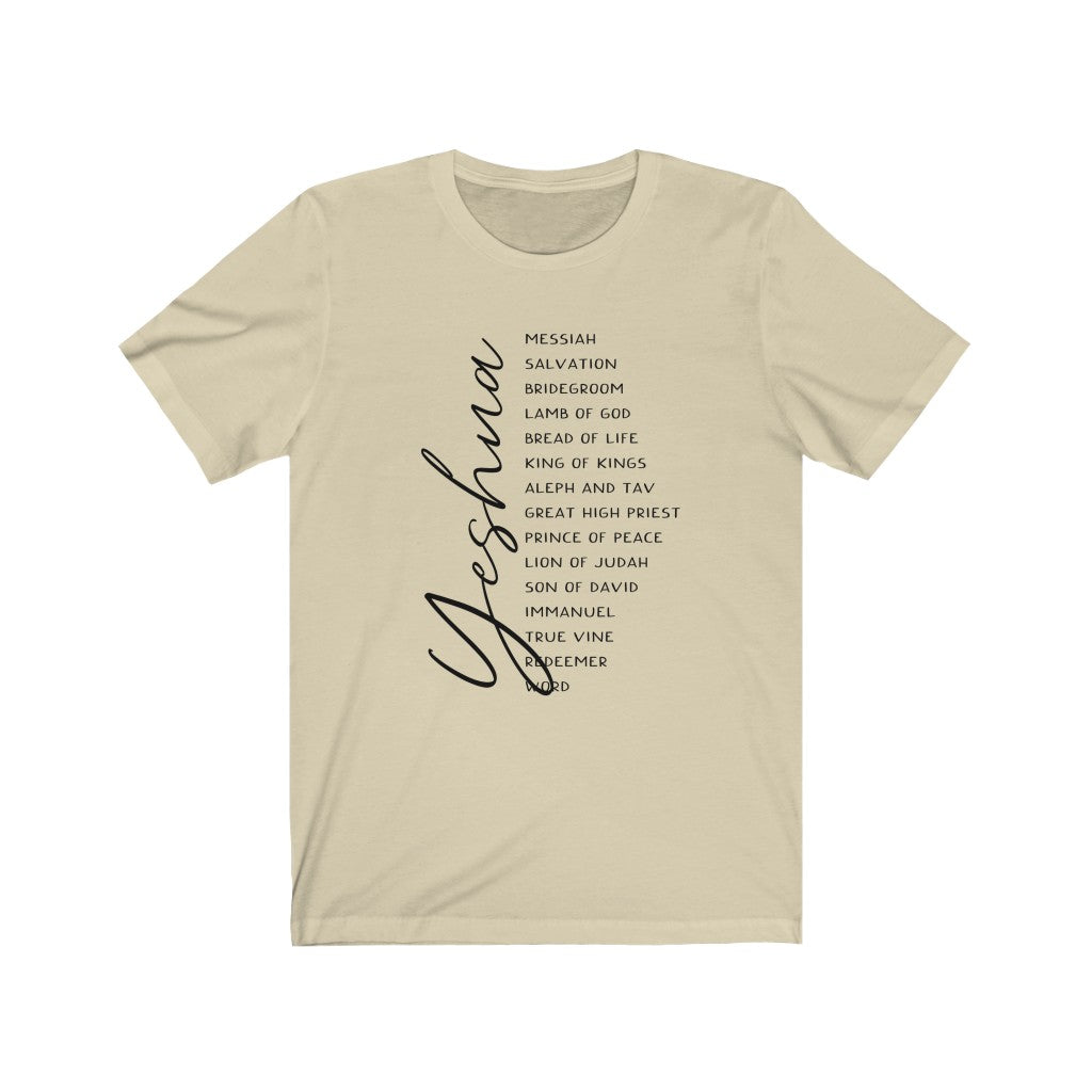 Names of Yeshua Unisex Jersey Short Sleeve Tee